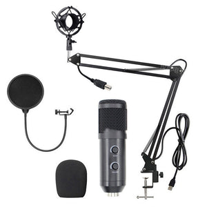 Computer Karaoke Live Chat Recording Microphone USB Condenser Microphone Live Set Microphone