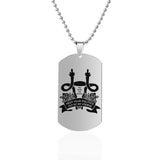 Mind Your Own Uterus Stainless Steel Dog Tags Necklace