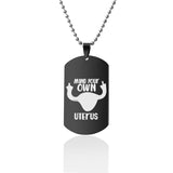 Mind Your Own Uterus Stainless Steel Dog Tags Necklace