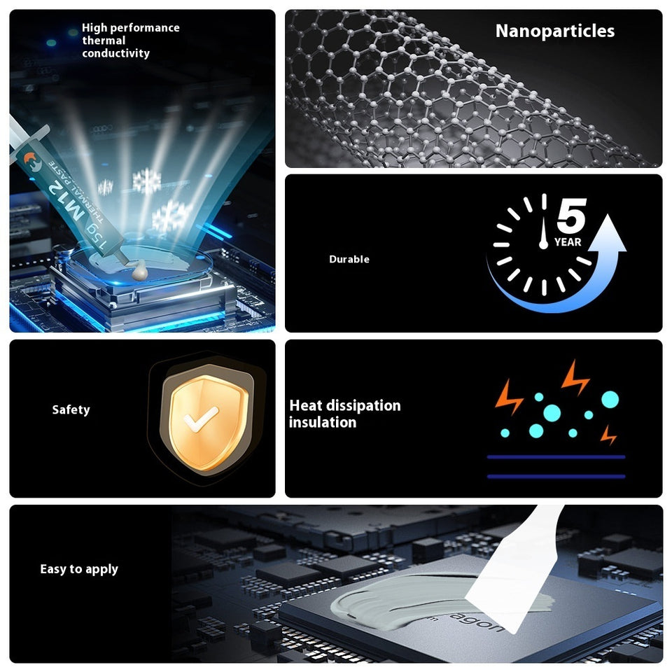 M12 Thermally Conductive Silicone Grease Desktop Computer CPU GPU Cooling Paste