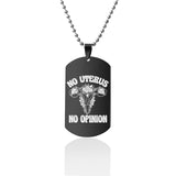 Mind Your Own Uterus Stainless Steel Dog Tags Necklace